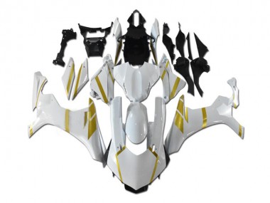 Cheapest 2015-2019 White Gold Yamaha YZF R1 Motorbike Fairing Kits Canada