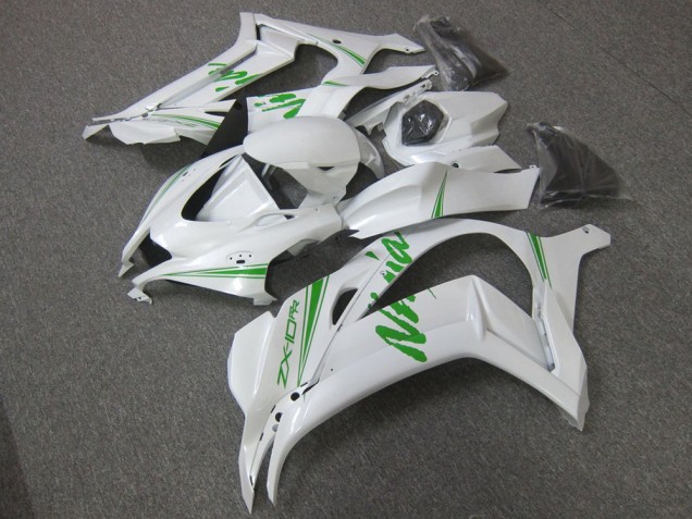 Cheapest 2016-2019 White Green Kawasaki ZX10R Motorcycle Fairing Canada