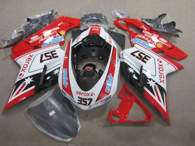 Cheapest 2007-2014 Red White Xerox 357 Ducati 1098 Moto Fairings Canada