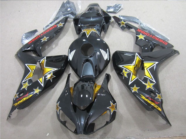 Cheapest 2006-2007 Black Yellow ENERGY DRINK Honda CBR1000RR Bike Fairing Canada