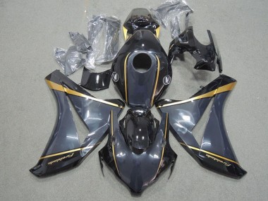 Cheapest 2008-2011 Black Gold Fireblade Honda CBR1000RR Motorbike Fairing Kits Canada