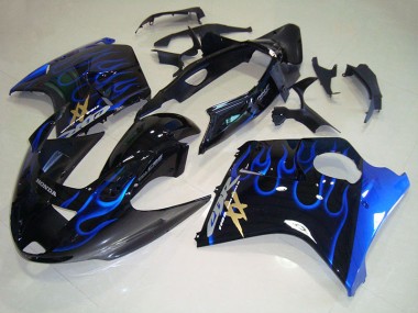 Cheapest 1996-2007 Black Blue Flame Honda CBR1100XX Blackbird Bike Fairing Canada
