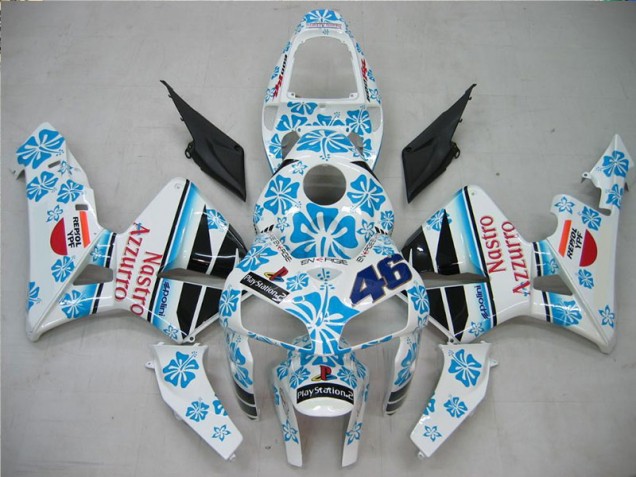 Cheapest 2005-2006 White Blue Nastro Azzurro 46 Honda CBR600RR Motorcycle Fairing Kit Canada