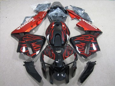 Cheapest 2005-2006 Black Red Flame Honda CBR600RR Motorcycle Fairings Kits Canada