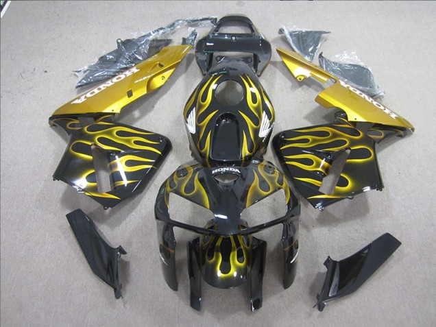 Cheapest 2005-2006 Black Yellow Flame Honda CBR600RR Motorcycle Fairing Kits Canada