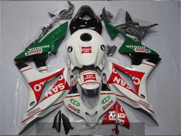 Cheapest 2007-2008 White Red Green San Carlo Castrol Honda CBR600RR Motorcyle Fairings Canada