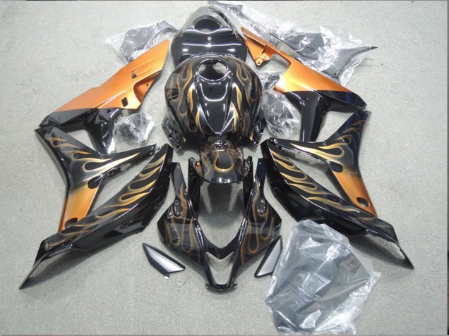 Cheapest 2007-2008 Black Orange Flame Honda CBR600RR Motorcycle Fairing Canada