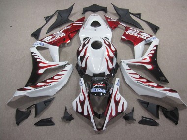 Cheapest 2007-2008 White Red Flame SHARK Honda CBR600RR Replacement Motorcycle Fairings Canada