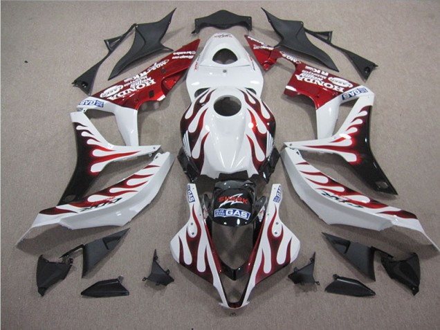 Cheapest 2007-2008 White Red Flame SHARK Honda CBR600RR Replacement Motorcycle Fairings Canada