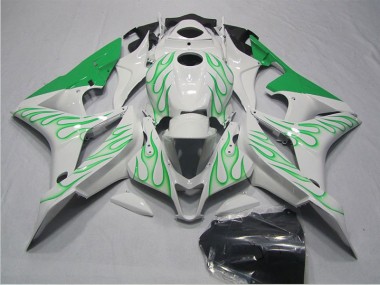Cheapest 2007-2008 White Green Flame Honda CBR600RR Motorcycle Fairings Kits Canada