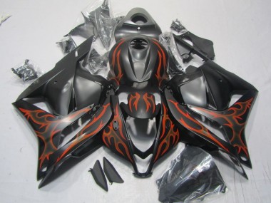 Cheapest 2009-2012 Black Orange Flame Honda CBR600RR Motorcylce Fairings Canada