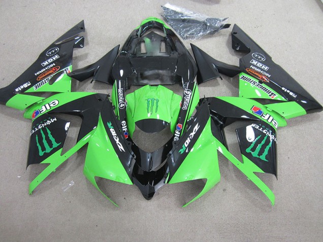 Cheapest 2003-2005 Black Green Monster Kawasaki ZX10R Motorcycle Fairing Kits Canada Cheapest 2003-2005 Black Green Monster Kawasaki ZX10R Motorcycle Fairing Kits Canada