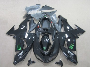 Cheapest 2006-2007 Black Green Monster Ninja Kawasaki ZX10R Motorcycle Fairings Kit Canada