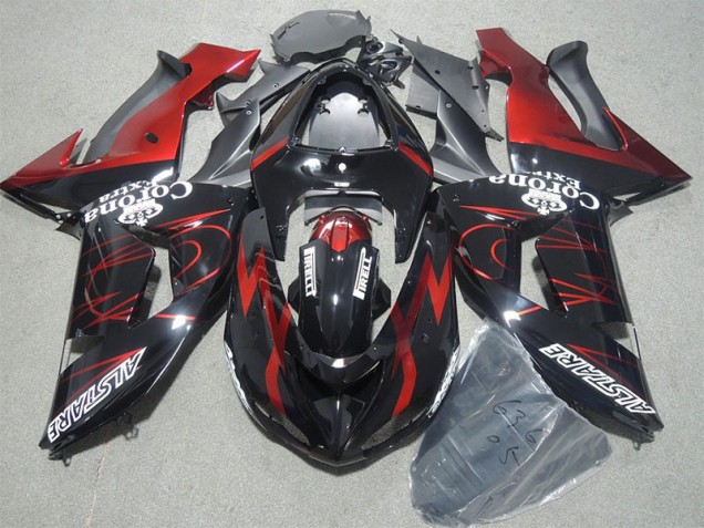Cheapest 2006-2007 Black Red Corona Extra Kawasaki ZX10R Motorcycle Bodywork Canada Cheapest 2006-2007 Black Red Corona Extra Kawasaki ZX10R Motorcycle Bodywork Canada
