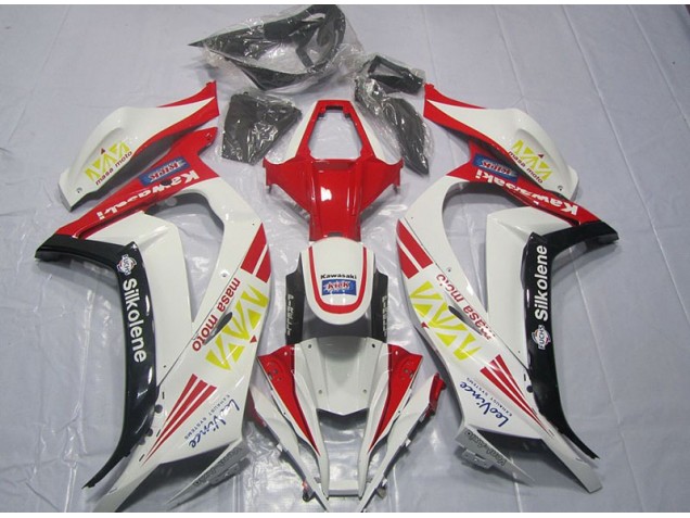 Cheapest 2011-2015 White Red Silkolene Kawasaki ZX10R Motorcycle Fairings Kit Canada Cheapest 2011-2015 White Red Silkolene Kawasaki ZX10R Motorcycle Fairings Kit Canada