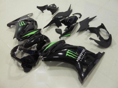 Cheapest 2008-2012 Black Green Monster Energy Kawasaki ZX250R Motorcycle Fairings Kit Canada