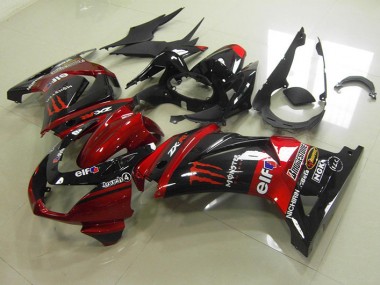Cheapest 2008-2012 Black Red Monster Kawasaki ZX250R Motorcycle Fairing Canada