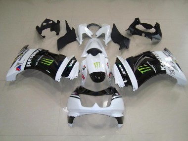 Cheapest 2008-2012 Black White Monster Kawasaki ZX250R Motorbike Fairing Canada