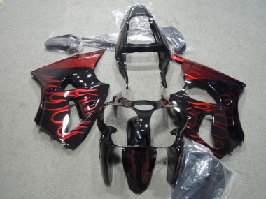 Cheapest 2000-2002 Black Red Flame Kawasaki ZX6R Motorbike Fairing Kits Canada