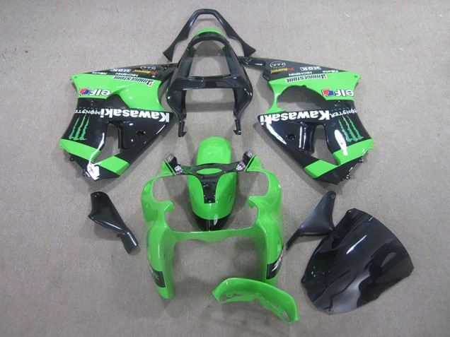 Cheapest 2000-2002 Black Green Monster Kawasaki ZX6R Motor Fairings Canada