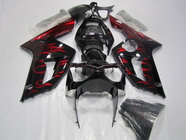 Cheapest 2003-2004 Black Red Flame Kawasaki ZX6R Motorcycle Fairing Canada
