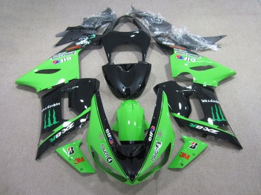 Cheapest 2005-2006 Black Green 3M Touch4 Monster Kawasaki ZX6R Motorbike Fairing Canada