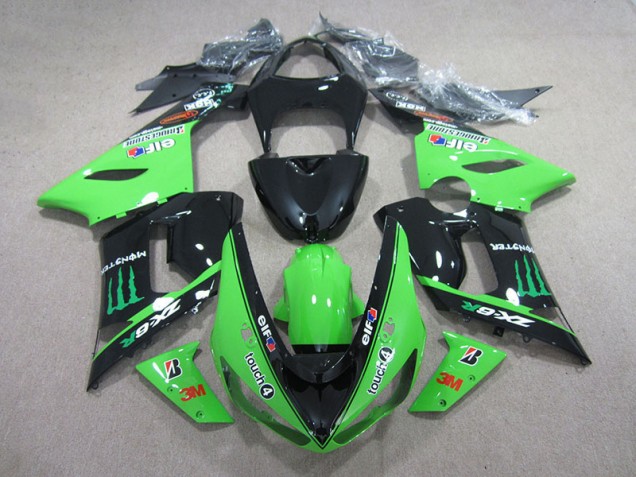 Cheapest 2005-2006 Black Green 3M Touch4 Monster Kawasaki ZX6R Motorbike Fairing Canada Cheapest 2005-2006 Black Green 3M Touch4 Monster Kawasaki ZX6R Motorbike Fairing Canada