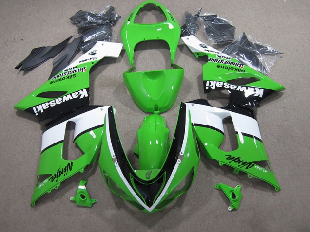 Cheapest 2005-2006 Green White Black Ninja 636 Kawasaki ZX6R Bike Fairings Canada