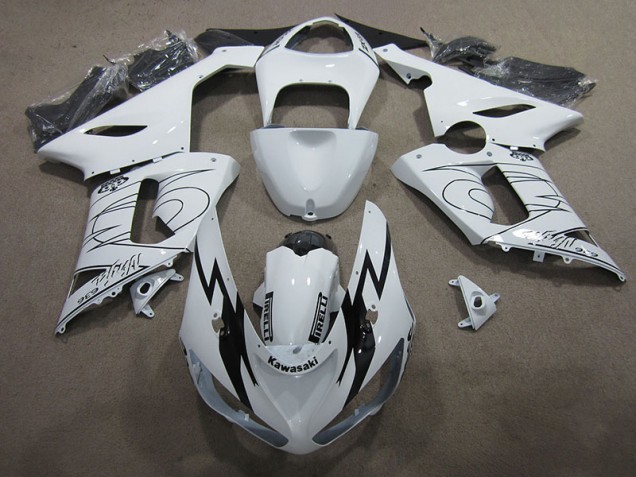Cheapest 2005-2006 White Ninja 636 Kawasaki ZX6R Moto Fairings Canada Cheapest 2005-2006 White Ninja 636 Kawasaki ZX6R Moto Fairings Canada