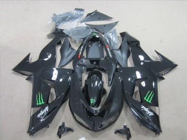 Cheapest 2007-2008 Black Ninja Green Monster Kawasaki ZX6R Bike Fairing Kit Canada