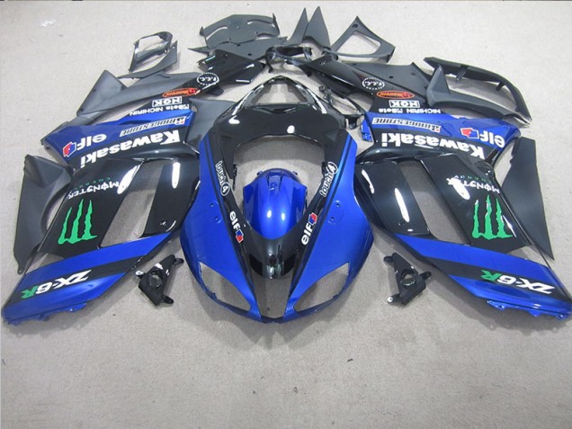 Cheapest 2007-2008 Black Blue Monster Kawasaki ZX6R Motorcycle Replacement Fairings Canada Cheapest 2007-2008 Black Blue Monster Kawasaki ZX6R Motorcycle Replacement Fairings Canada