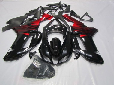 Cheapest 2007-2008 Black Red Kawasaki ZX6R Motorcycle Fairings Kit Canada