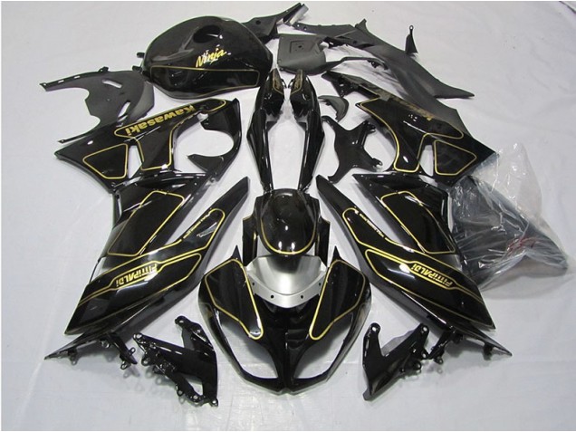 Cheapest 2009-2012 Black Gold Kawasaki ZX6R Motorcycle Fairings Kit Canada Cheapest 2009-2012 Black Gold Kawasaki ZX6R Motorcycle Fairings Kit Canada