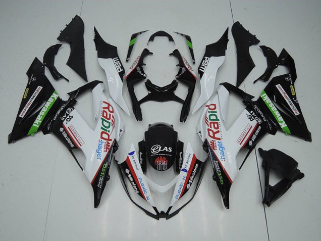 Cheapest 2013-2018 Black White Rapid Hager Kawasaki ZX6R Motorbike Fairing Canada