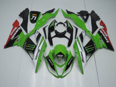 Cheapest 2013-2018 Black Green White Monster Kawasaki ZX6R Bike Fairings Canada