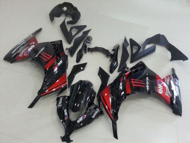 Cheapest 2013-2016 Black Red Monster Kawasaki ZX300R Motorcylce Fairings Canada