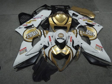 Cheapest 2005-2006 White Gold Lucky Strike Motul Suzuki GSXR1000 Motor Fairings Canada