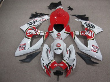 Cheapest 2005-2006 White Lucky Strike Red Motul Suzuki GSXR1000 Motorcycle Fairing Canada