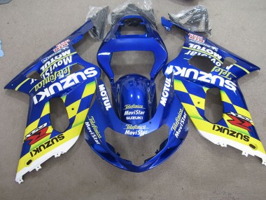 Cheapest 2001-2003 Blue Yellow Telefumia Movistar Suzuki GSXR600 Motor Bike Fairings Canada