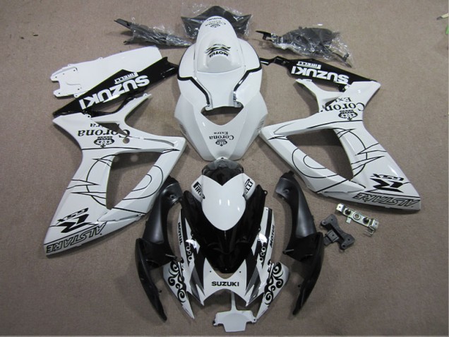 Cheapest 2006-2007 White Black Corona Extra Suzuki GSXR600 Motorcylce Fairings Canada Cheapest 2006-2007 White Black Corona Extra Suzuki GSXR600 Motorcylce Fairings Canada