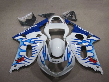Cheapest 2001-2003 White Blue Flame Suzuki GSXR750 Motorbike Fairings Canada