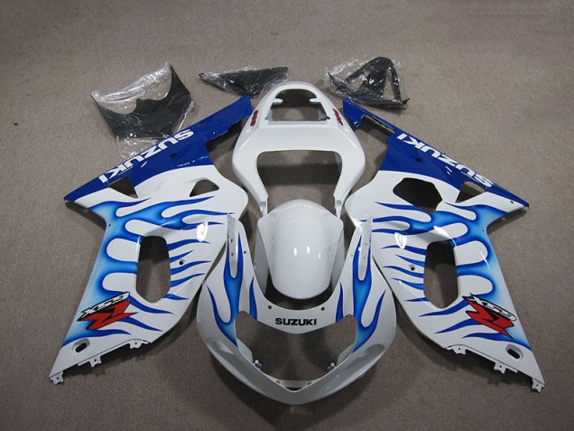 Cheapest 2001-2003 White Blue Flame Suzuki GSXR750 Motorbike Fairings Canada Cheapest 2001-2003 White Blue Flame Suzuki GSXR750 Motorbike Fairings Canada