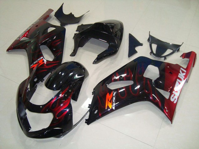 Cheapest 2001-2003 Black Red Flame Suzuki GSXR750 Bike Fairing Kit Canada Cheapest 2001-2003 Black Red Flame Suzuki GSXR750 Bike Fairing Kit Canada