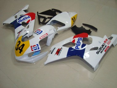 Cheapest 2004-2005 White Blue Pepsi 34 Suzuki GSXR750 Replacement Motorcycle Fairings Canada