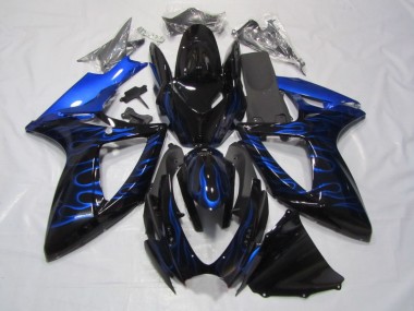 Cheapest 2006-2007 Black Blue Flame Suzuki GSXR750 Bike Fairings Canada