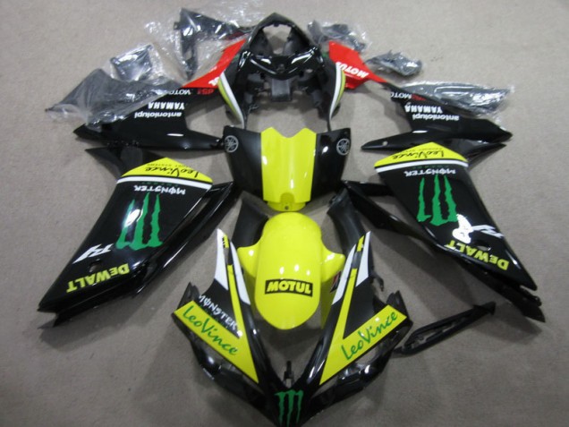 Cheapest 2007-2008 Black Yellow Motul Leovince Yamaha YZF R1 Motorcycle Fairings Kit Canada