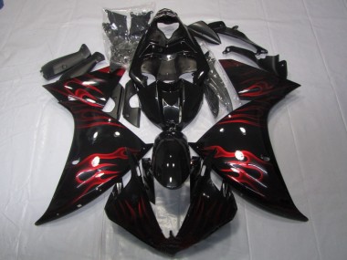 Cheapest 2009-2011 Black Red Flame Yamaha YZF R1 Motor Fairings Canada