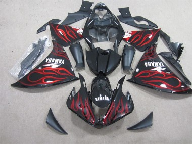 Cheapest 2009-2011 Black Red Flame White Decal Yamaha YZF R1 Motorbike Fairings Canada