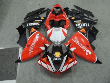 Cheapest 2009-2011 Black White Santander Red Yamaha YZF R1 Motorcycle Fairing Kits Canada