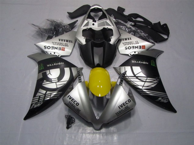 Cheapest 2012-2014 Black Silver Iveco Yamalube Monster Yamaha YZF R1 Motor Bike Fairings Canada Cheapest 2012-2014 Black Silver Iveco Yamalube Monster Yamaha YZF R1 Motor Bike Fairings Canada